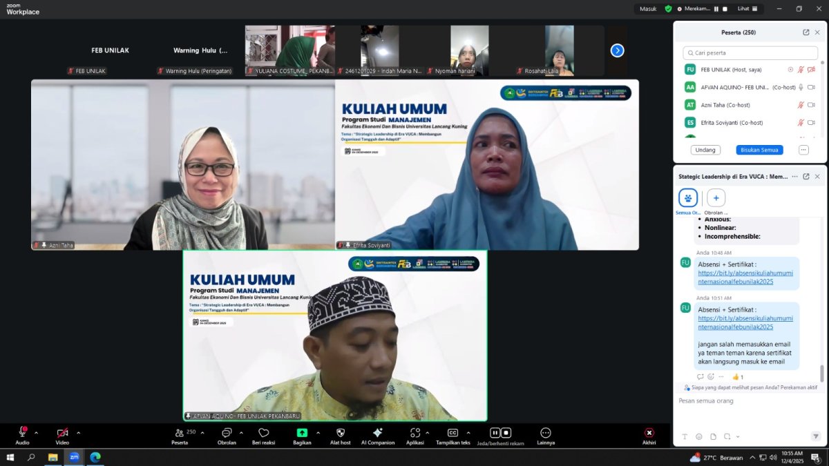 FEB UNILAK Gelar Seminar Leadership & Manajemen Organisasi Bahas Strategi Kepemimpinan di Era VUCA