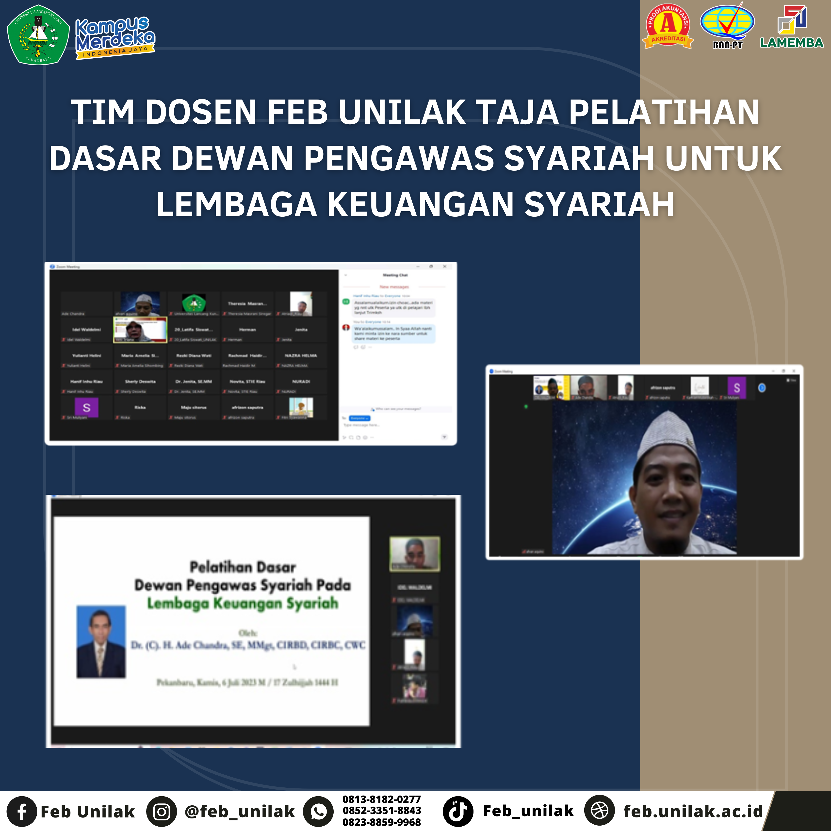 Tim Dosen Feb Unilak Taja Pelatihan Dasar Dewan Pengawas Syariah Untuk Lembaga Keuangan Syariah