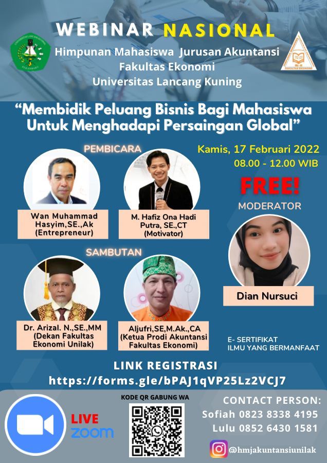 ACARA WEBINAR  NASIONAL  HIMPUNAN MAHASISWA JURUSAN AKUNTANSI FAKULTAS EKONOMI UNIVERSITAS LANCANG KUNING